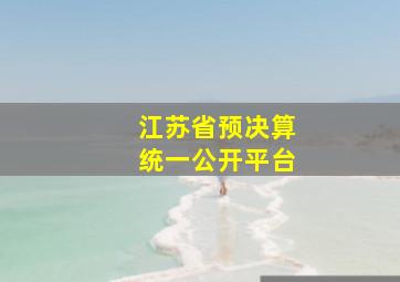 江苏省预决算统一公开平台