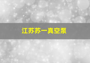 江苏苏一真空泵