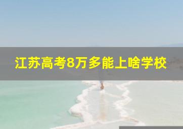 江苏高考8万多能上啥学校