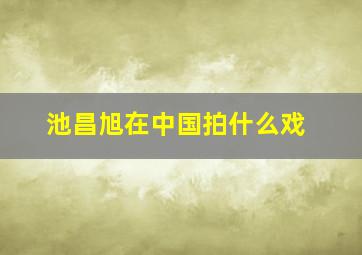 池昌旭在中国拍什么戏