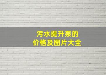 污水提升泵的价格及图片大全