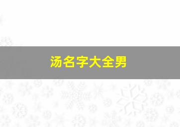 汤名字大全男