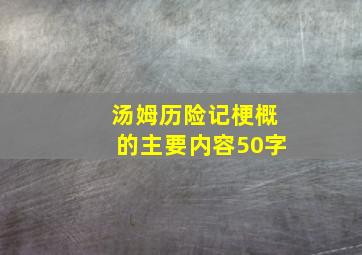 汤姆历险记梗概的主要内容50字