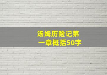 汤姆历险记第一章概括50字