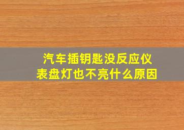 汽车插钥匙没反应仪表盘灯也不亮什么原因