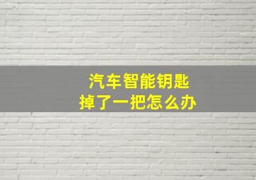 汽车智能钥匙掉了一把怎么办