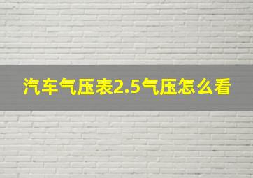 汽车气压表2.5气压怎么看