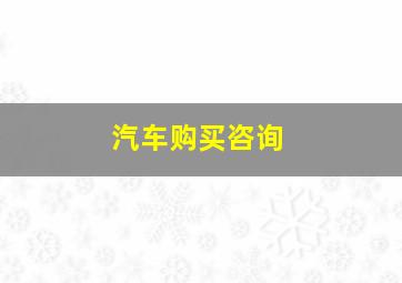 汽车购买咨询