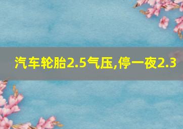 汽车轮胎2.5气压,停一夜2.3