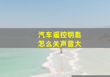 汽车遥控钥匙怎么关声音大