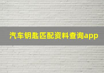 汽车钥匙匹配资料查询app