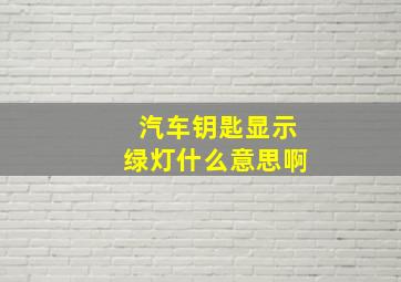 汽车钥匙显示绿灯什么意思啊