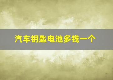 汽车钥匙电池多钱一个