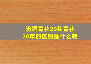 汾酒青花20和青花20年的区别是什么呢