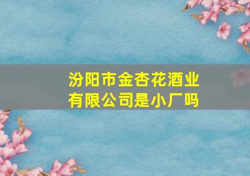 汾阳市金杏花酒业有限公司是小厂吗