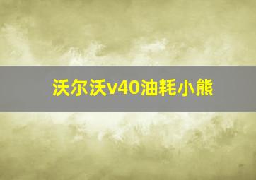 沃尔沃v40油耗小熊