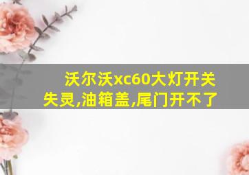 沃尔沃xc60大灯开关失灵,油箱盖,尾门开不了