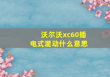 沃尔沃xc60插电式混动什么意思