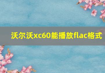 沃尔沃xc60能播放flac格式