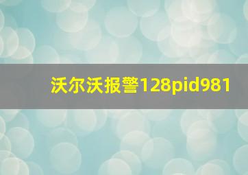 沃尔沃报警128pid981