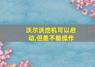 沃尔沃挖机可以启动,但是不能操作