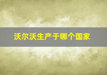 沃尔沃生产于哪个国家