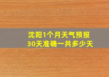 沈阳1个月天气预报30天准确一共多少天