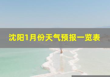 沈阳1月份天气预报一览表