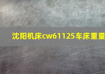 沈阳机床cw61125车床重量