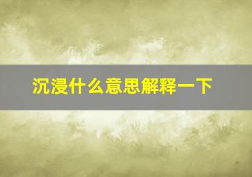 沉浸什么意思解释一下