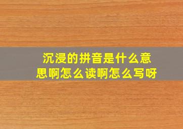 沉浸的拼音是什么意思啊怎么读啊怎么写呀