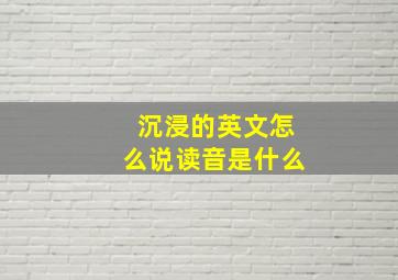 沉浸的英文怎么说读音是什么