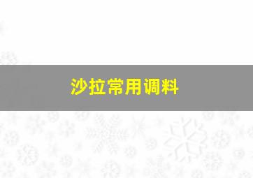 沙拉常用调料