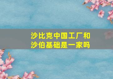 沙比克中国工厂和沙伯基础是一家吗