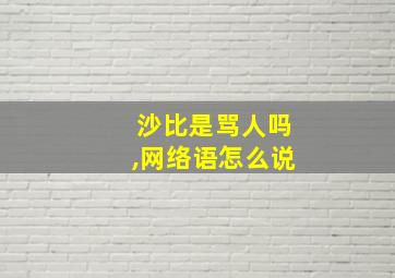 沙比是骂人吗,网络语怎么说