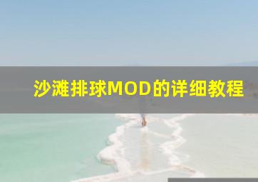 沙滩排球MOD的详细教程