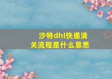 沙特dhl快递清关流程是什么意思