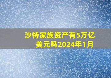 沙特家族资产有5万亿美元吗2024年1月