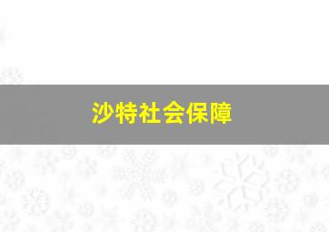 沙特社会保障