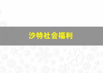 沙特社会福利