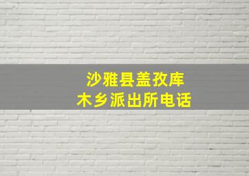 沙雅县盖孜库木乡派出所电话