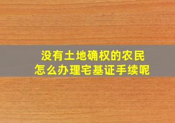 没有土地确权的农民怎么办理宅基证手续呢