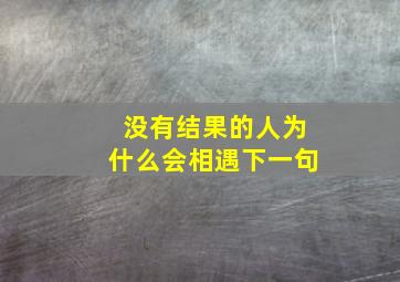 没有结果的人为什么会相遇下一句