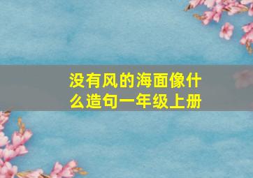 没有风的海面像什么造句一年级上册