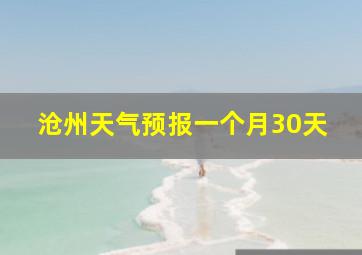 沧州天气预报一个月30天