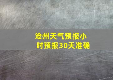 沧州天气预报小时预报30天准确