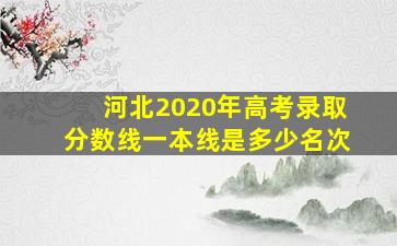 河北2020年高考录取分数线一本线是多少名次