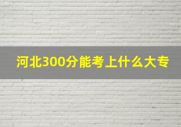 河北300分能考上什么大专