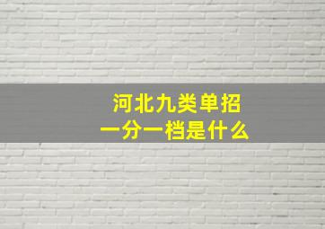 河北九类单招一分一档是什么