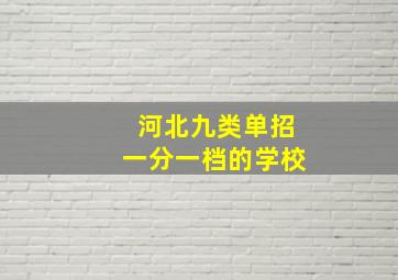 河北九类单招一分一档的学校